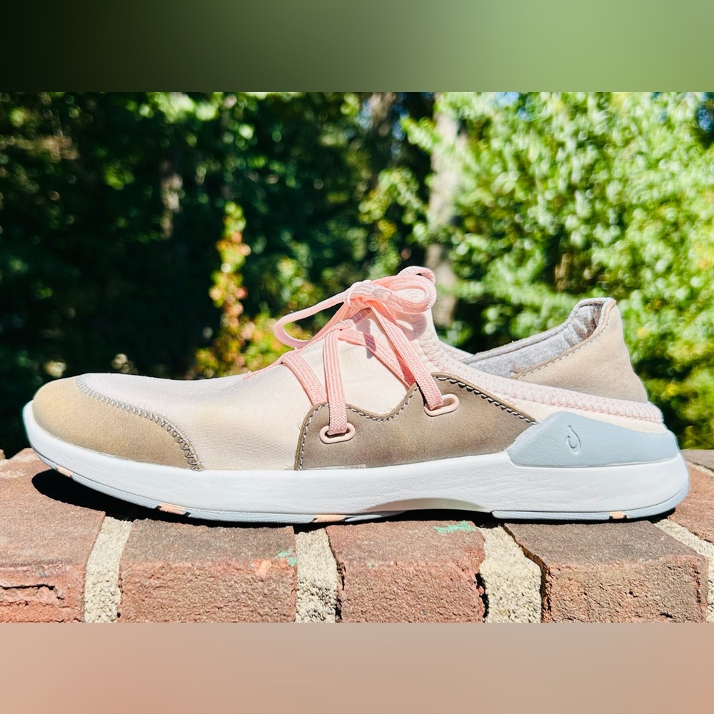 OLUKAI Pearl Blush/Pale Grey Miki Li Slip On Shoes Sneakers | Women's Size 7 - Picture 3 of 11